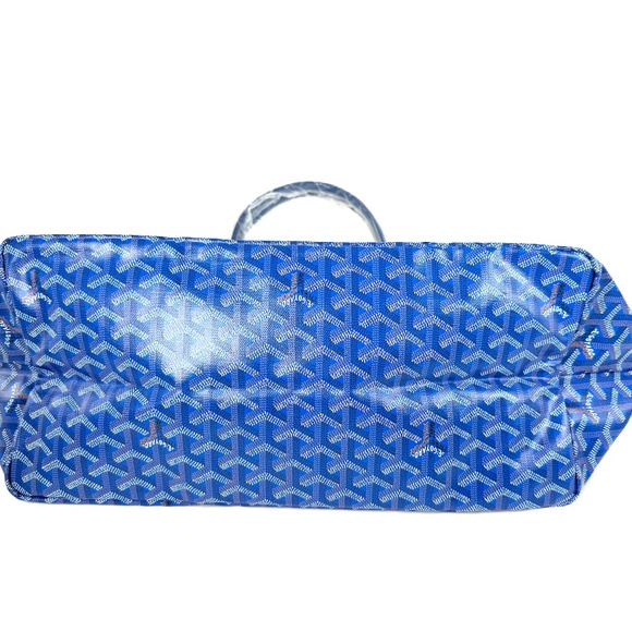 New GOYARD Goyardine Saint Louis GM Blue Tote Bag with Pouch - Picture 8 of 13